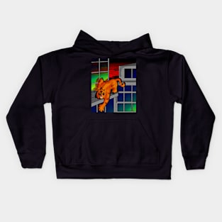 Tiger on a Ledge Kids Hoodie